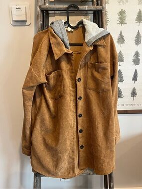Hem and Thread | Corduroy Shacket with Hood